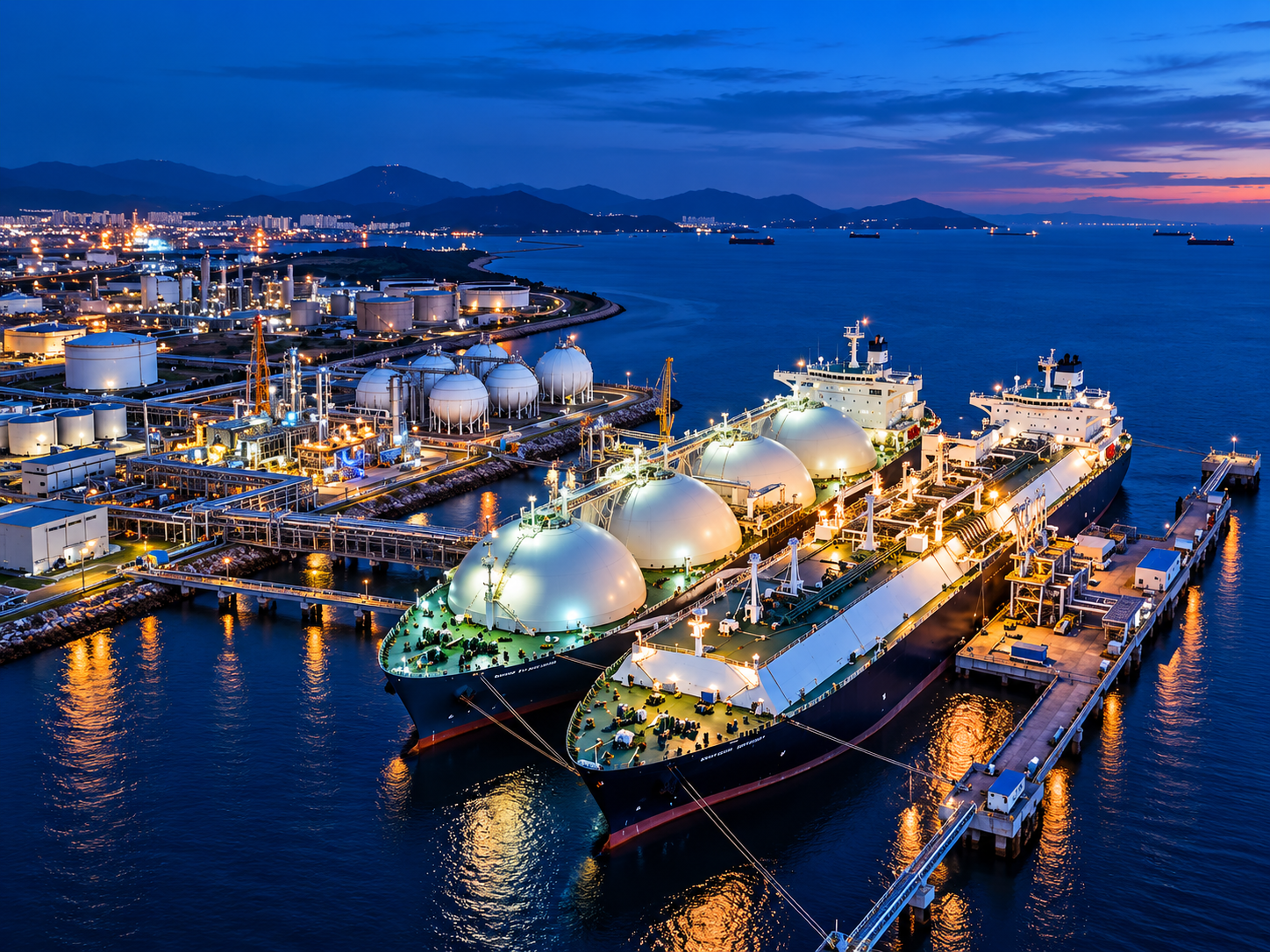 LNG carrier at regasification terminal